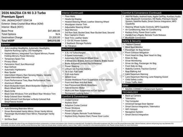 2026 Mazda Mazda CX-90 3.3 Turbo Premium