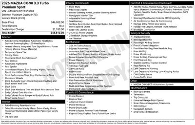 2026 Mazda Mazda CX-90 3.3 Turbo Premium