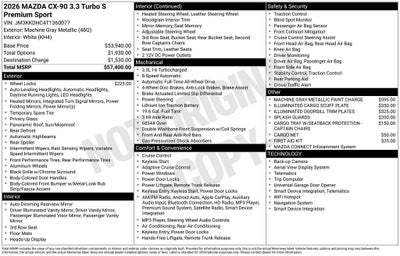 2026 Mazda Mazda CX-90 3.3 Turbo S Premium Sport AWD