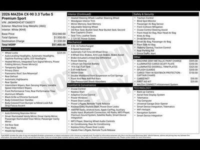 2026 Mazda Mazda CX-90 3.3 Turbo S Premium Sport AWD