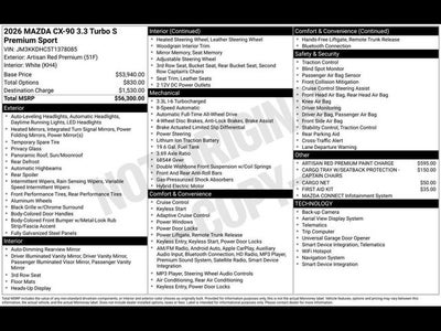 2026 Mazda Mazda CX-90 3.3 Turbo S Premium Sport AWD