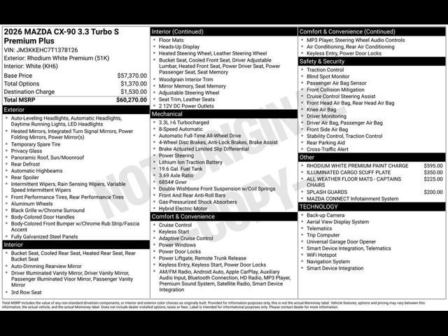 2026 Mazda Mazda CX-90 3.3 Turbo S Premium Plus AWD