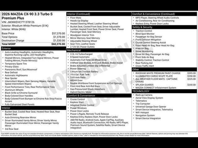 2026 Mazda Mazda CX-90 3.3 Turbo S Premium Plus AWD