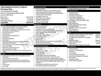 2026 Mazda Mazda CX-90 3.3 Turbo S Premium Plus AWD