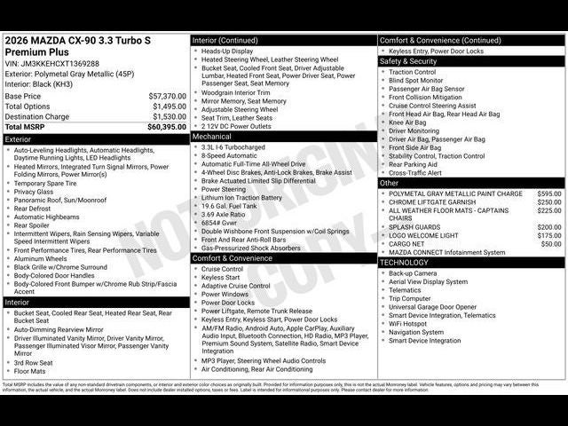 2026 Mazda Mazda CX-90 3.3 Turbo S Premium Plus AWD