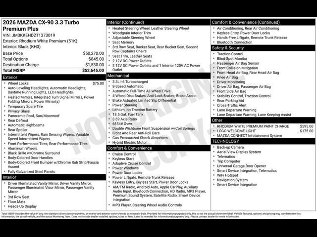 2026 Mazda Mazda CX-90 3.3 Turbo Premium Plus AWD