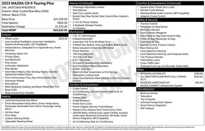 2023 Mazda Mazda CX-9 Touring Plus