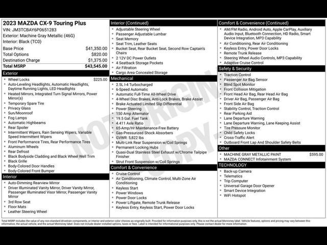 2023 Mazda Mazda CX-9 Touring Plus