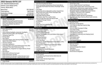 2022 Genesis GV70 2.5T